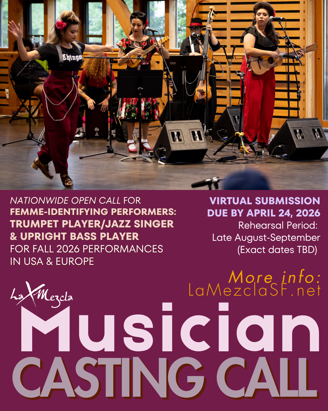 Musician Casting Call for Fall 2026 Performances