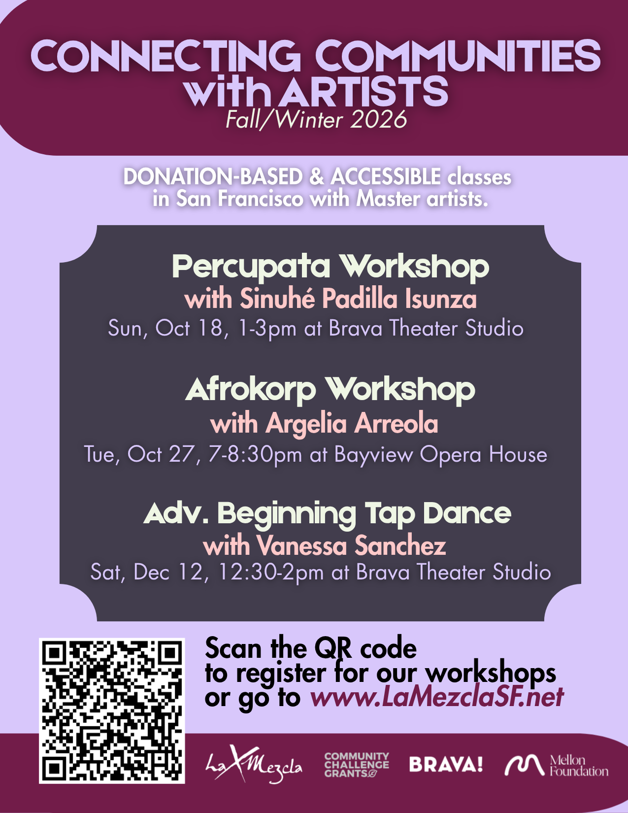 Connecting Communities with Artists Workshop Fall/Winter 2026